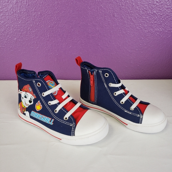 Rare Spin Master Paw Patrol Sneakers High Top Shoes Chase & Marshall Kid 9 - Picture 2 of 8
